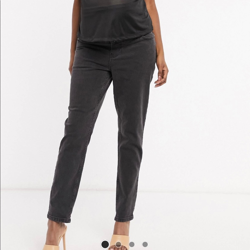 ASOS Maternity High Rise Mom Jeans Washes Black
